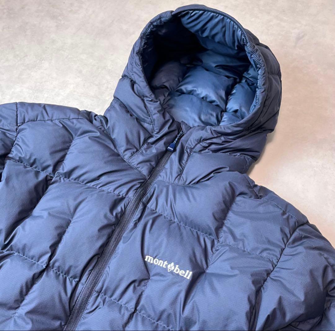 montbell フード付きダウンジャケット ネイビー