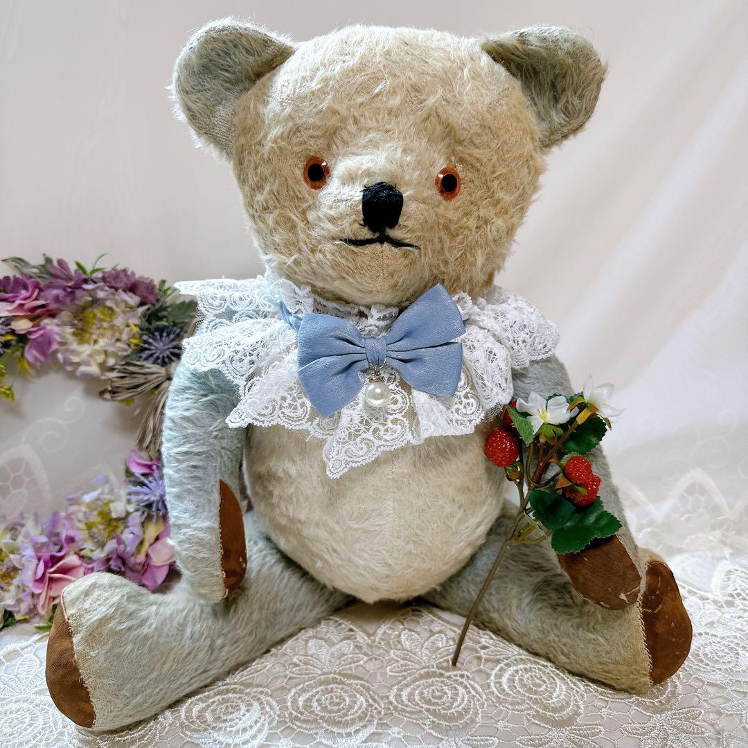 チャーリー 様　❤️ブルー×ホワイトのアンティークベア❤️テディベア