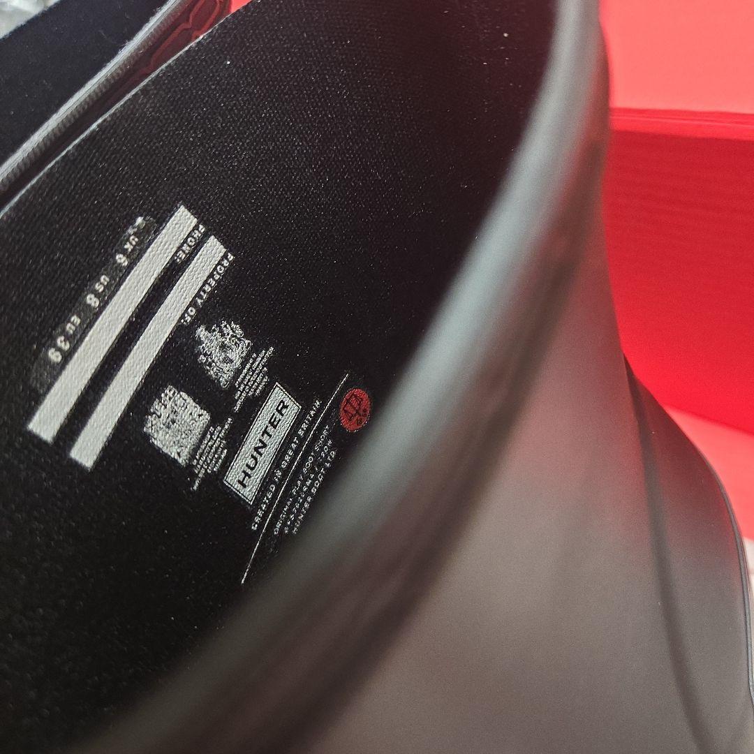 HUNTER レインブーツショート黒 24.5cm試着のみ