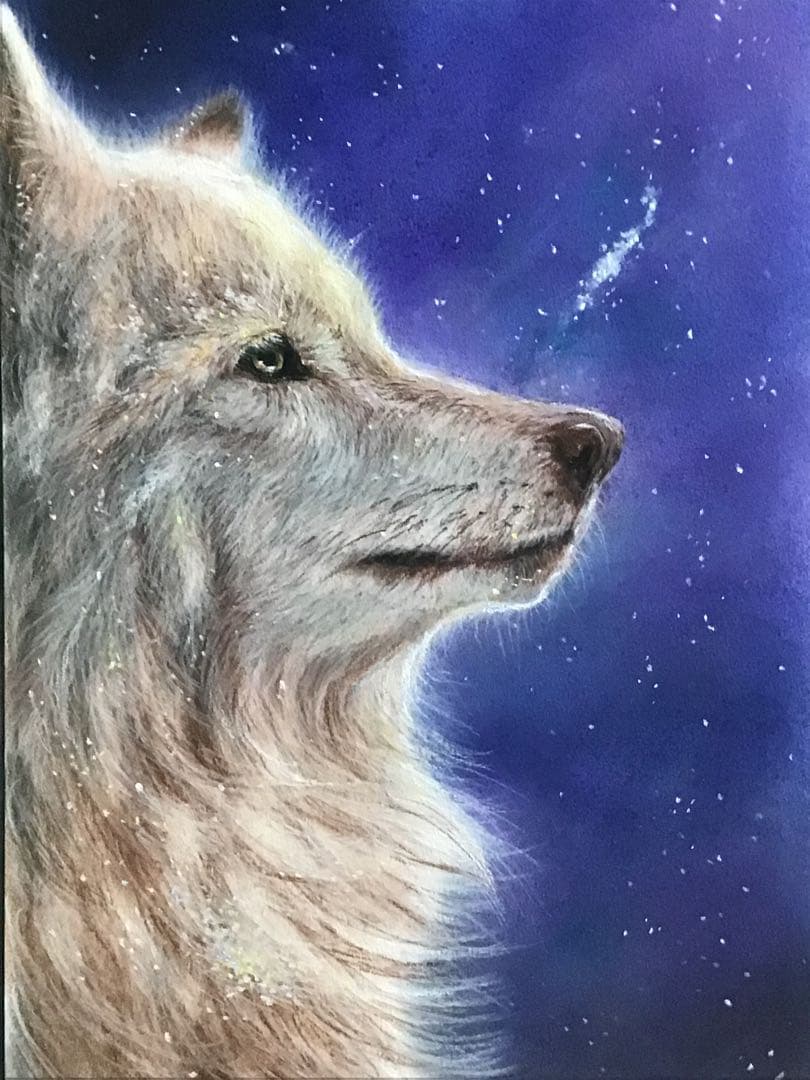 星の使者　ハンドメイドパステル画　絵画アート原画