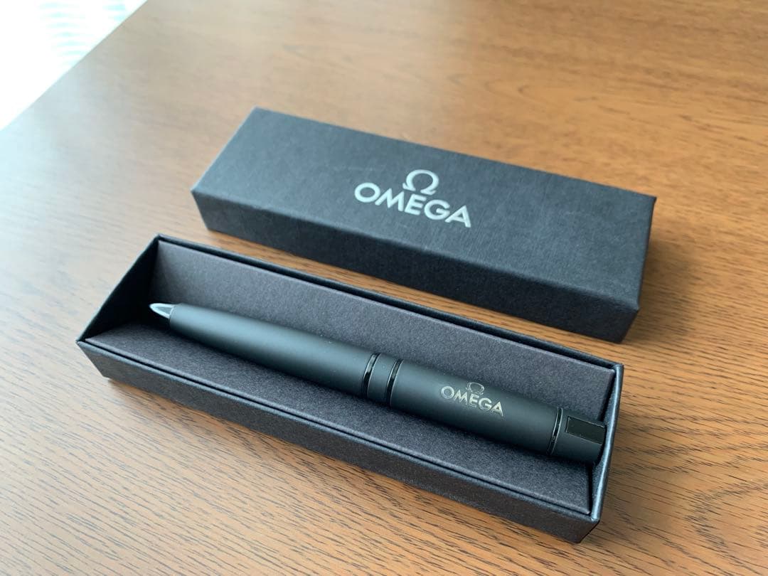 オメガ OMEGA ボールペン ノベルティ 非売品 ブラック 黒 マット調 箱入