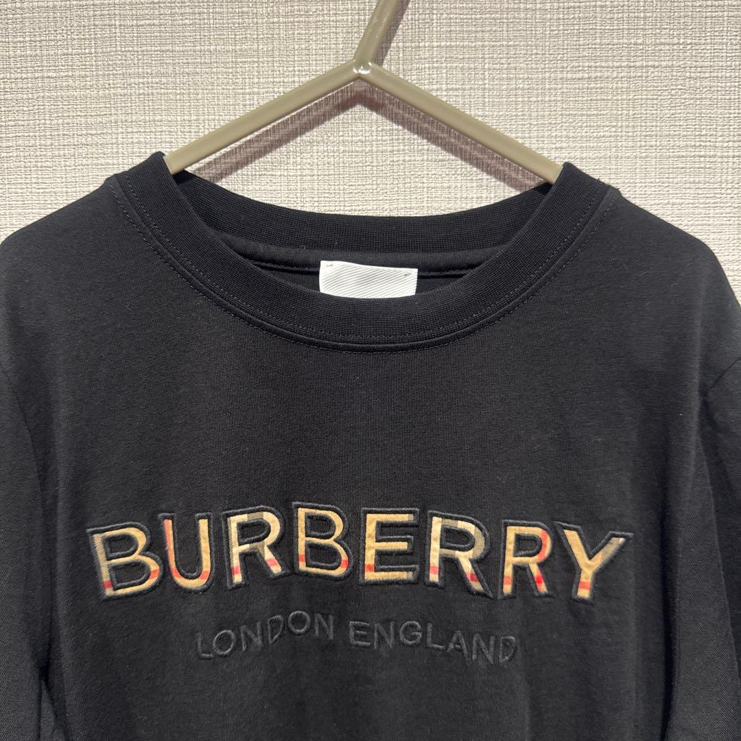 BURBERRY ブラック Tシャツ 10Y 140 ロゴ　チェック　半袖