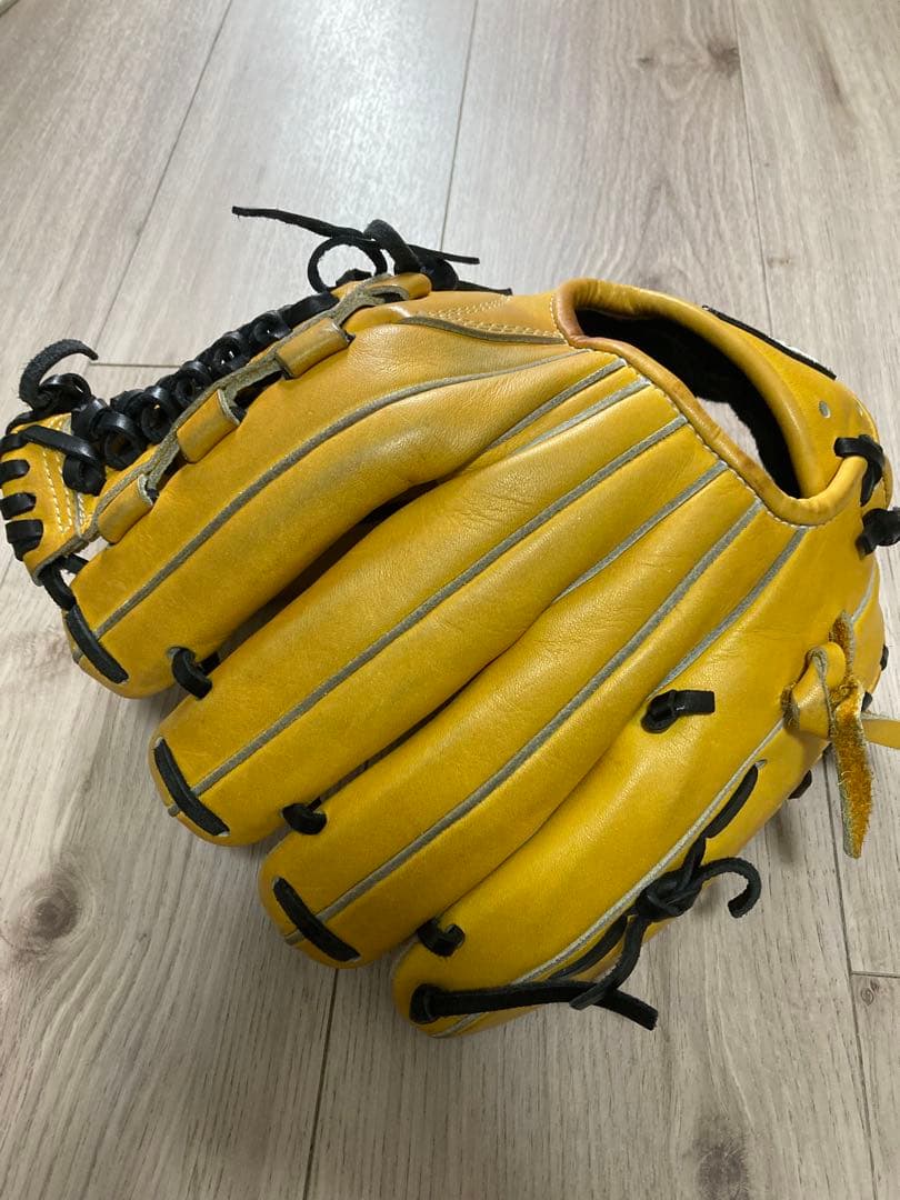 イエロー レザー 軟式野球グローブ
