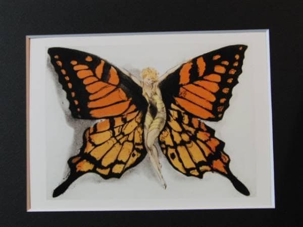 ルイ・イカール限定版・アールデコ/蝶、希少な額装用画集より、新品高級額装付