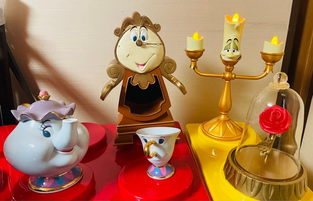 『美女と野獣』ルミエール　コグスワース　ポット夫人　チップ　薔薇　フィギュア