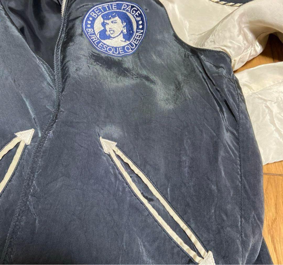 希少 ヒステリックグラマーBettie Page スカジャン 黒/白