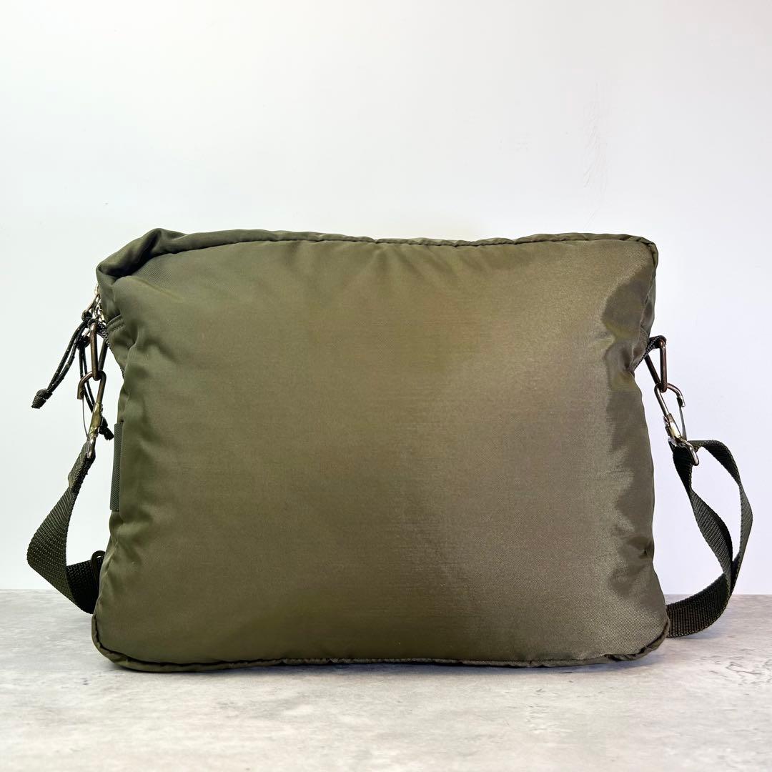 【美品】ポーター ショルダーバッグ 斜め掛け フォース ナイロン カーキ