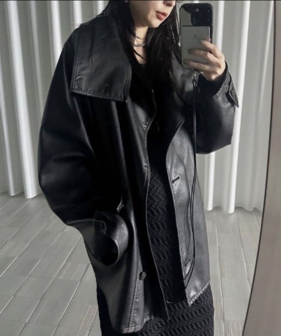 Ameri　USED LIKE SYNTHETIC LEATHER JACKET