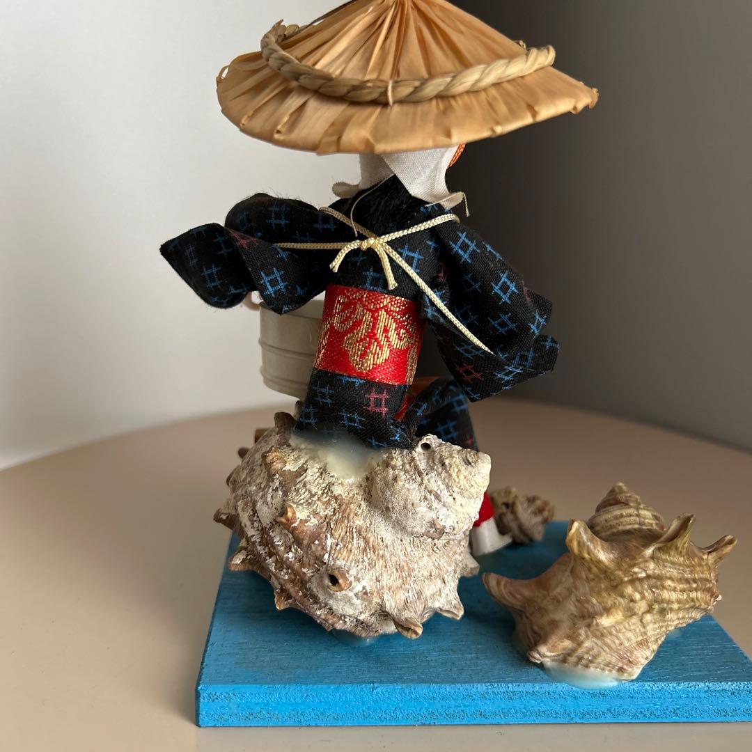 海女 こけし 人形 置物 伊豆大島 貝 貝殻 レトロ 昭和 アンティーク 希少