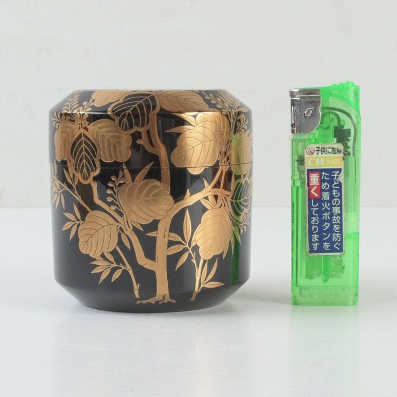 tkfm2002坂下雄峰作　惺斉好写　桐竹蒔絵　大雪吹　共箱　V　9621