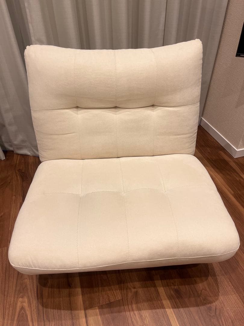 【最終値下げ】家具350 1人掛けソファー　オットマン付き　アイボリー