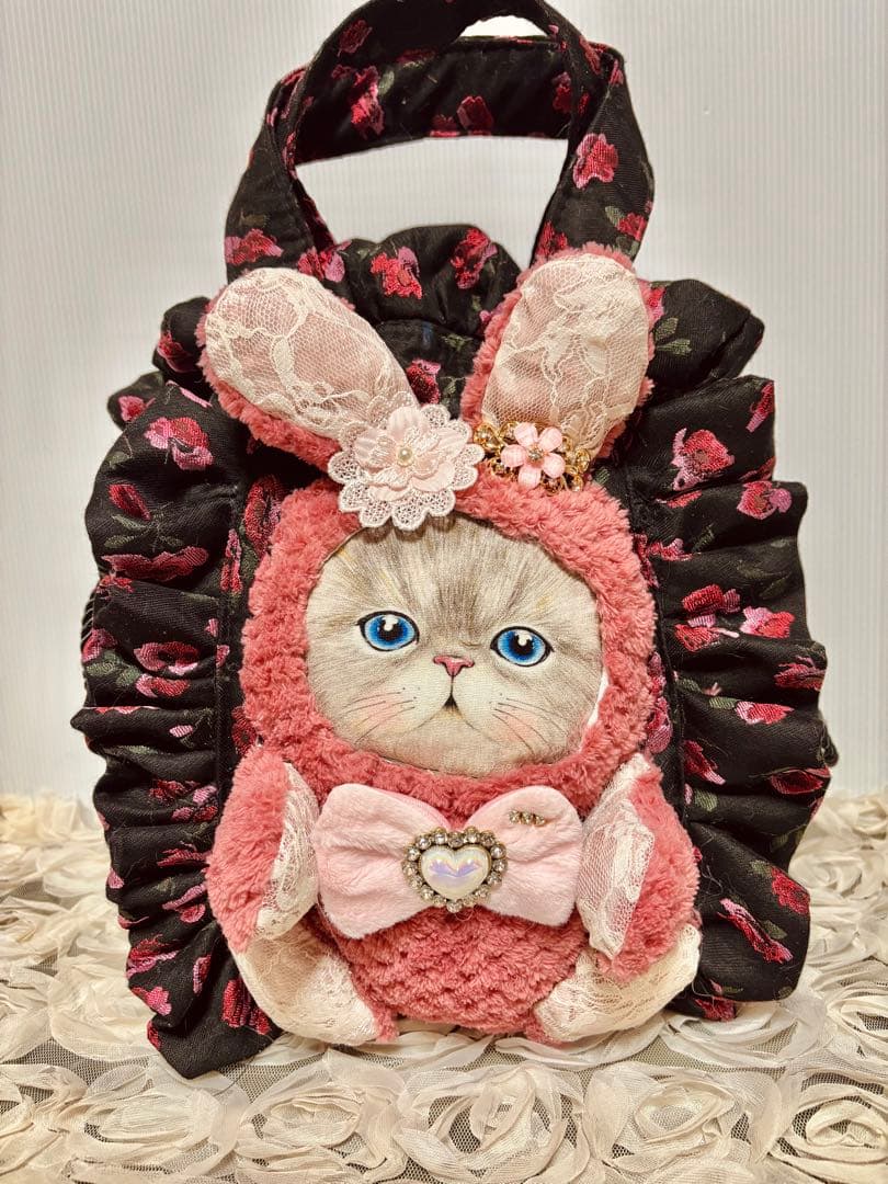 コヤンイサムチョン　モコモコフリルの大きめルミちゃん巾着バッグ