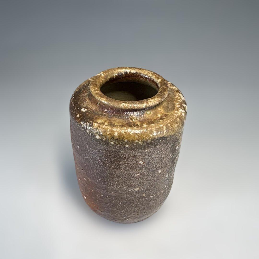 【中古品】古来窯 上田光春 造 信楽 茶入 茶道具 共箱 仕覆 金春金襴