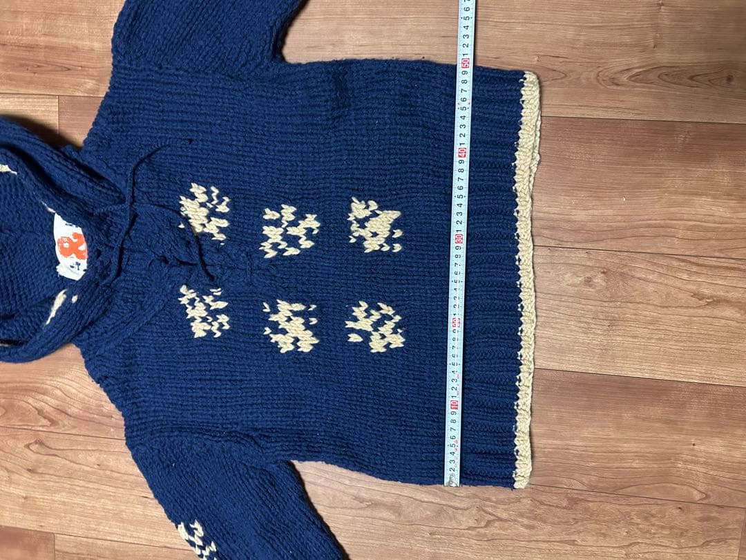 45rpmフード付き厚手ニットセーターウール