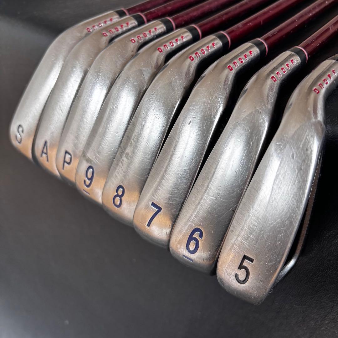 送料込メンズゴルフクラブセットONOFFオノフXI-D赤アイアンODYSSEY