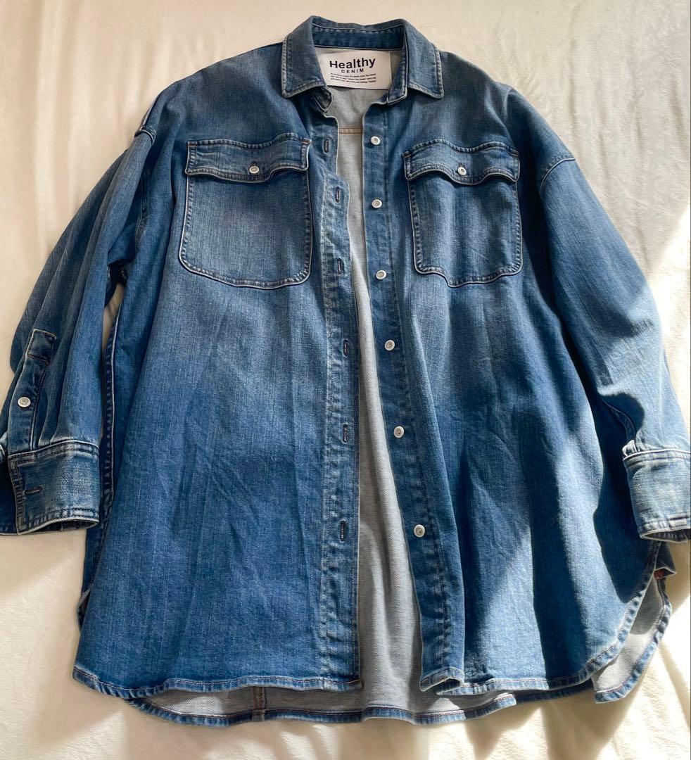 【Healthy denim】デニムシャツAlmond ブルー ナノユニバース0