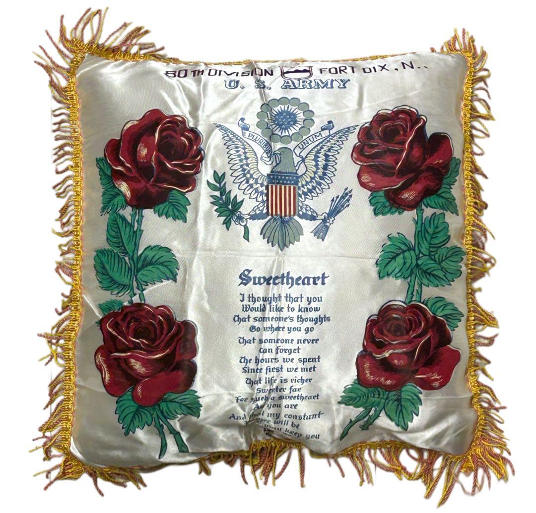 40s ビンテージ スーベニア クッション アンティーク雑貨 USARMY