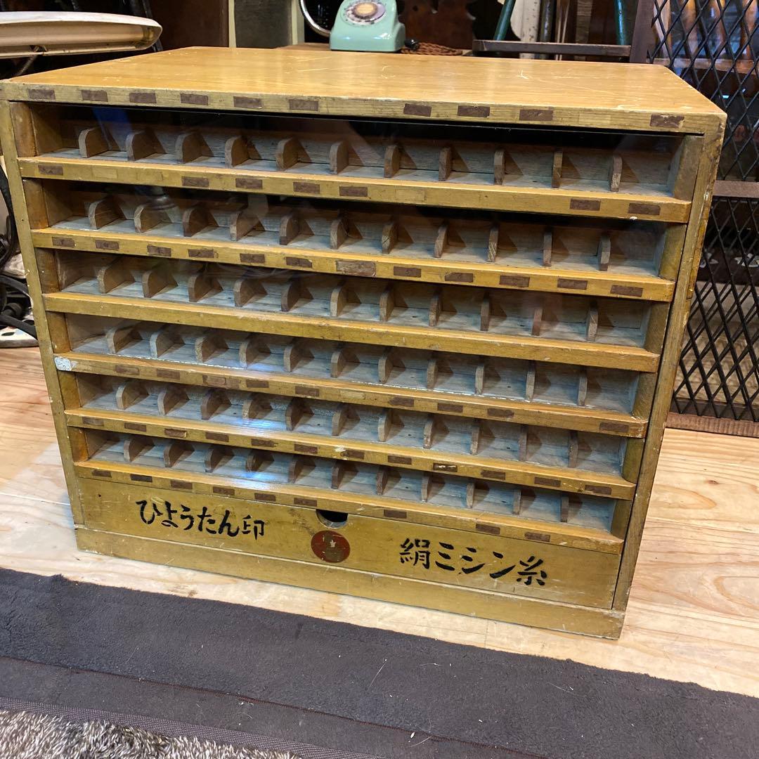 ひょうたん印絹ミシン糸　引き出し収納　レトロ
