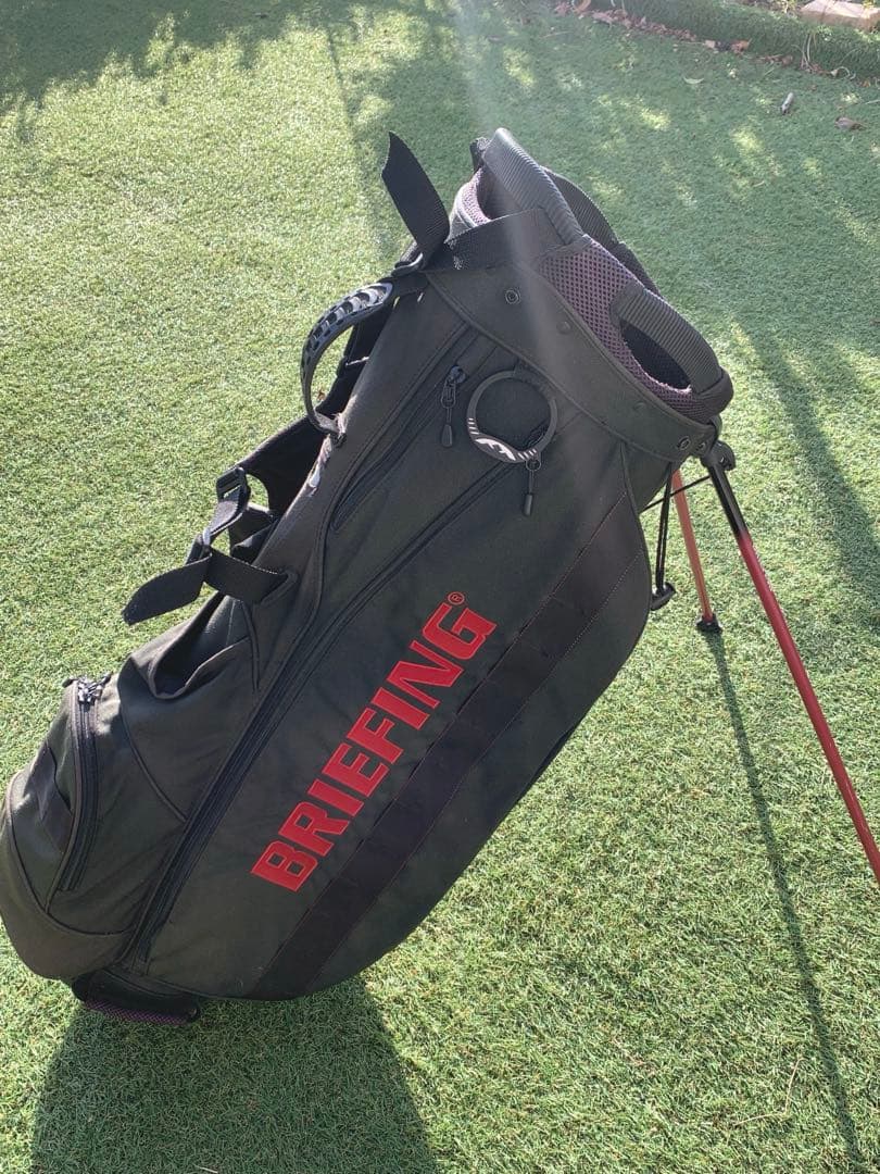 BRIEFING キャディバッグ 黒 カバー付きCR-2 ゴルフ
