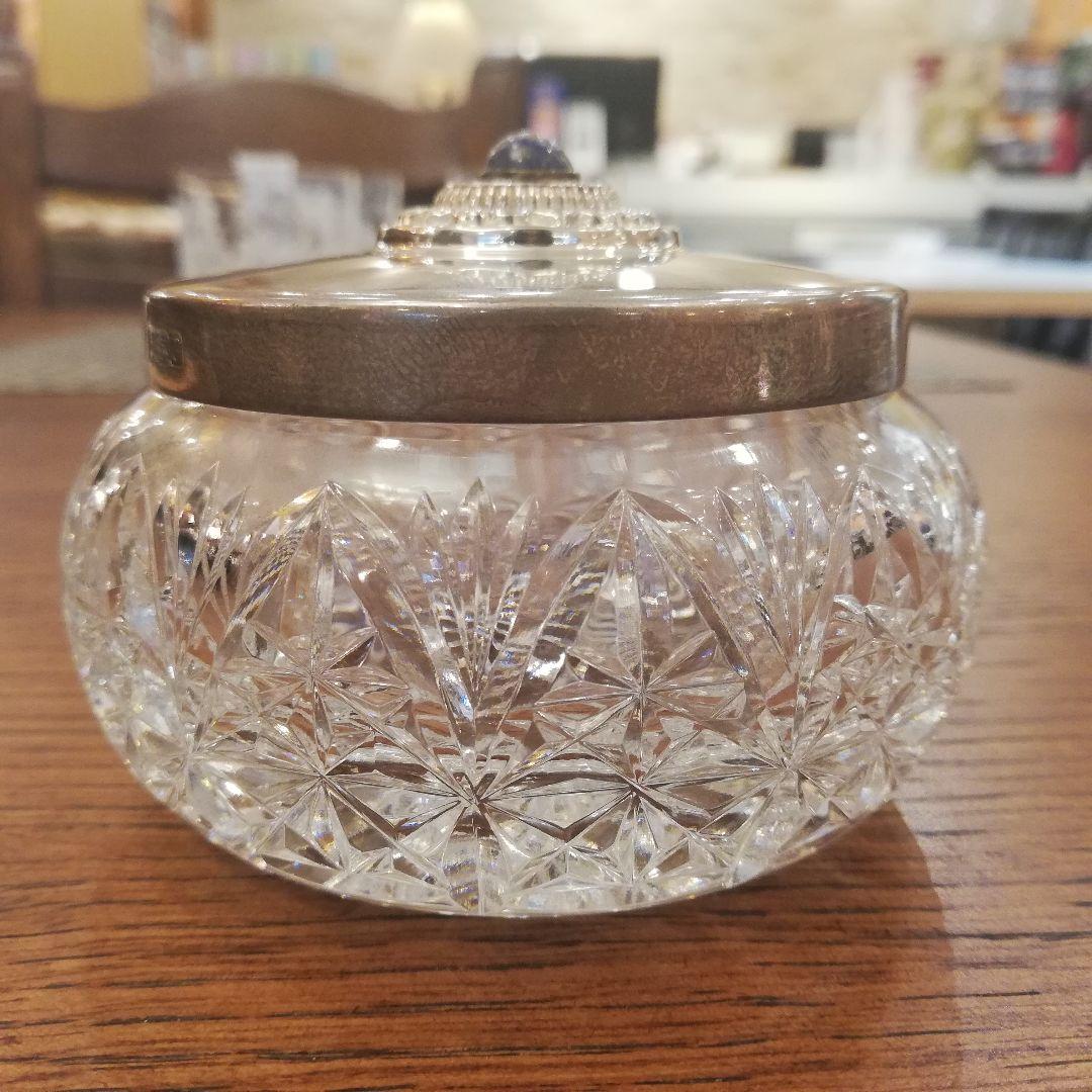 ◇英国アンティーク　スターリングシルバー蓋付　キャンディーボウル