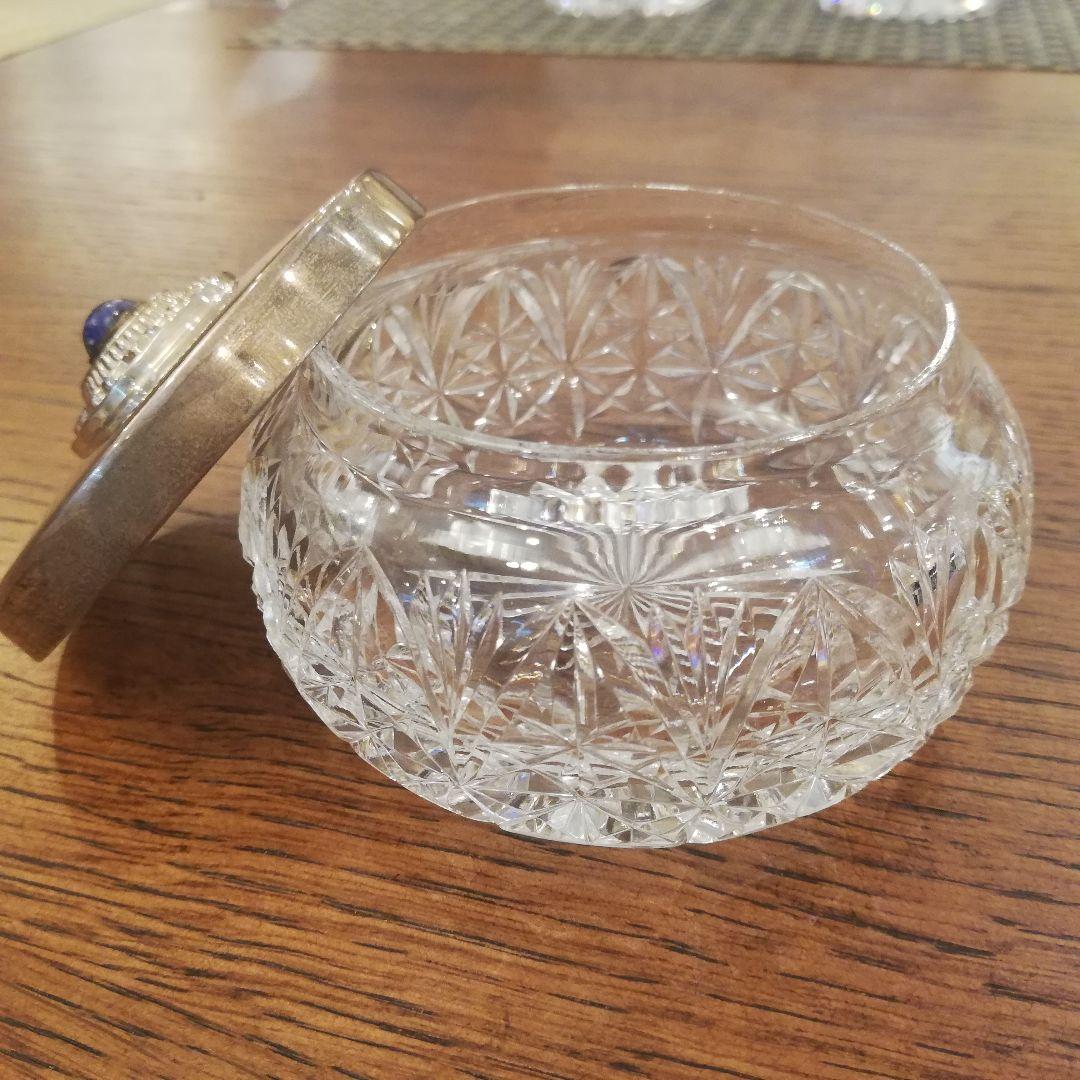 ◇英国アンティーク　スターリングシルバー蓋付　キャンディーボウル