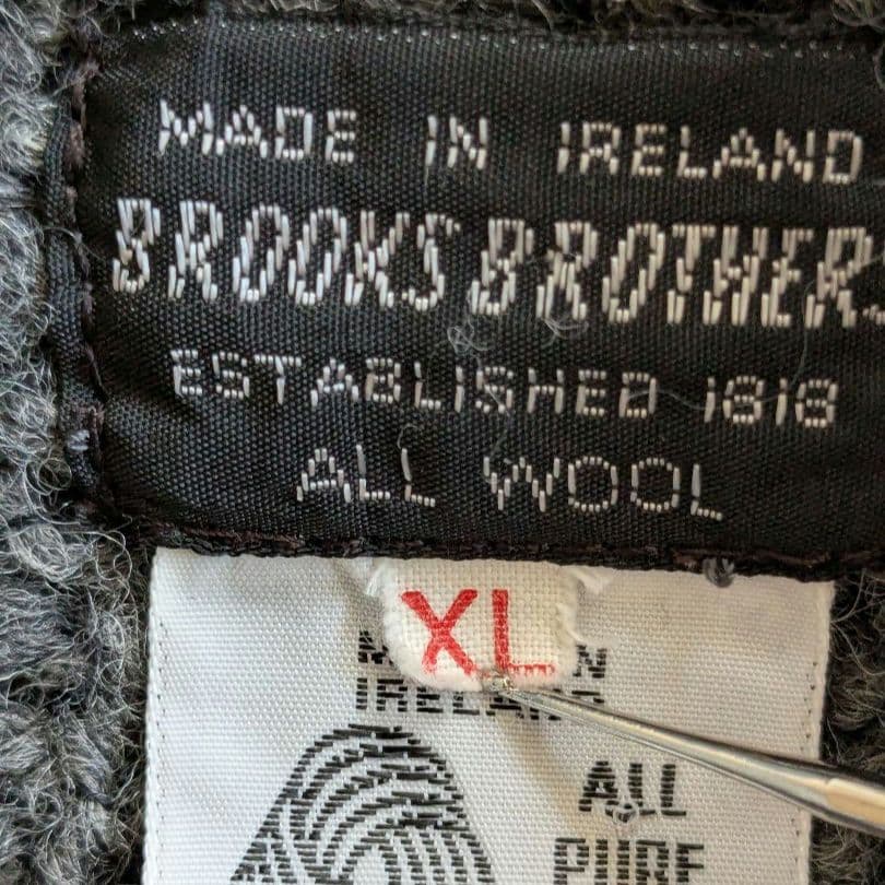 70s アイルランド製 ブルックスブラザーズ ニット セーター XL 黒タグ