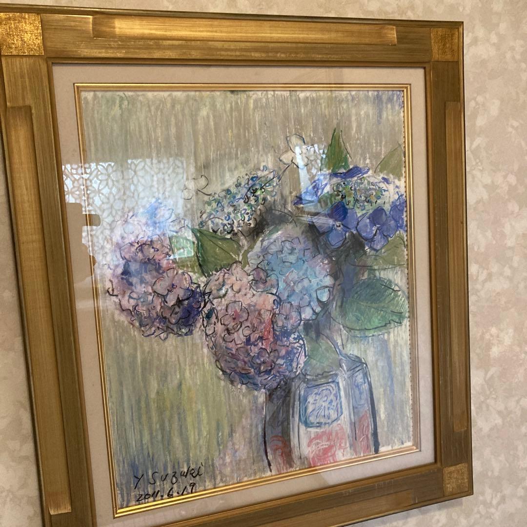 紫陽花パステル画８号