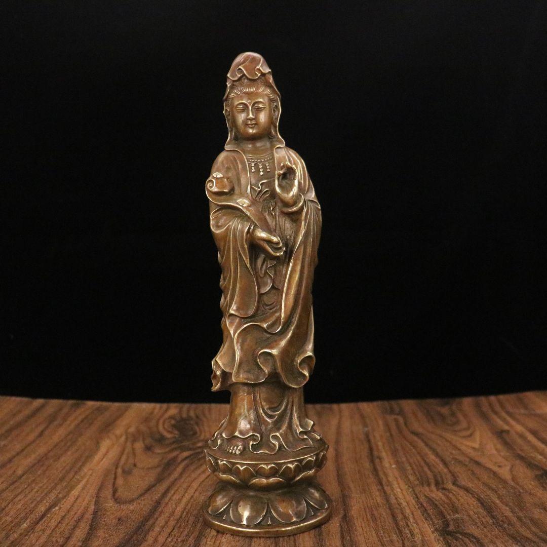 仏教美術 仏像 観音菩薩様 小仏像 銅製 銅器