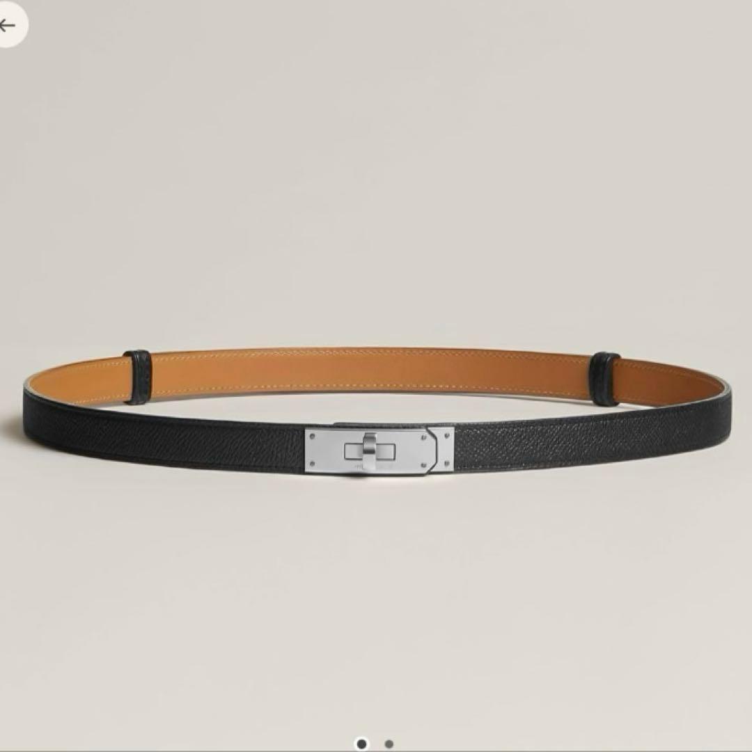 【新品・未使用】エルメス ケリー ベルト 18 ブラック シルバー金具