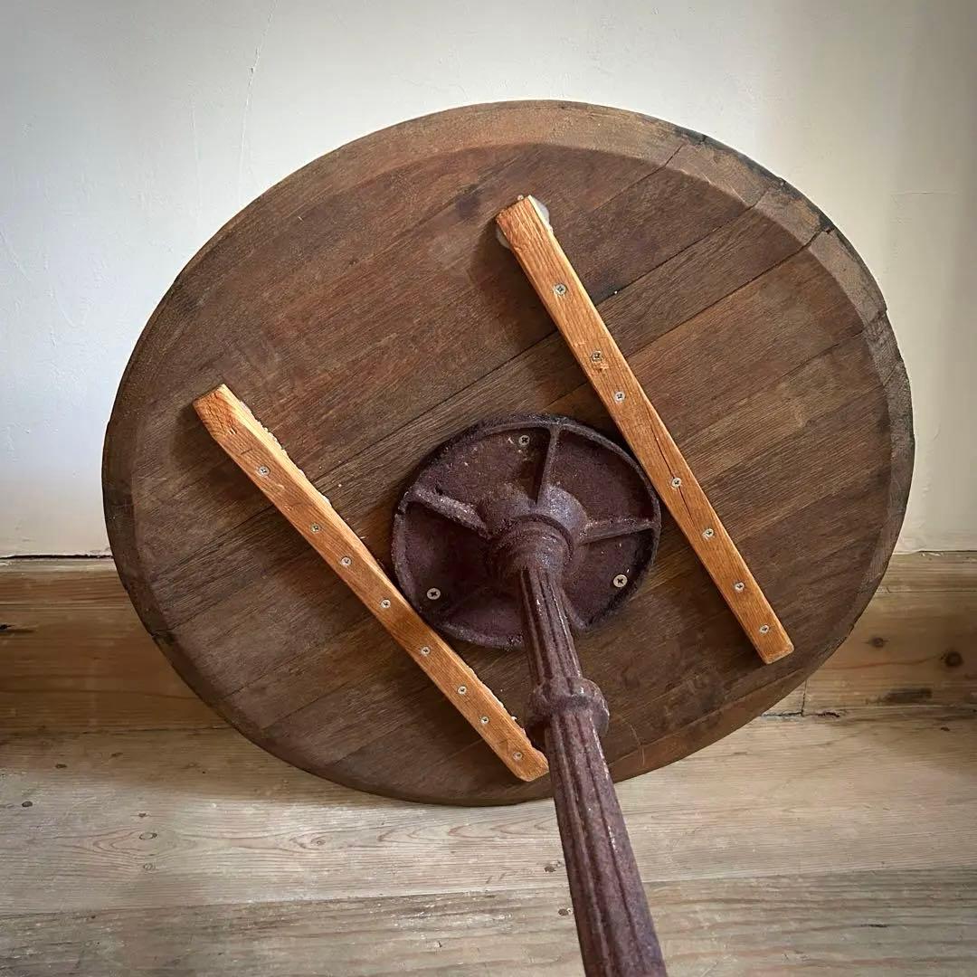 フランスアンティーク アイアン ビストロテーブル カフェテーブル ラウンド