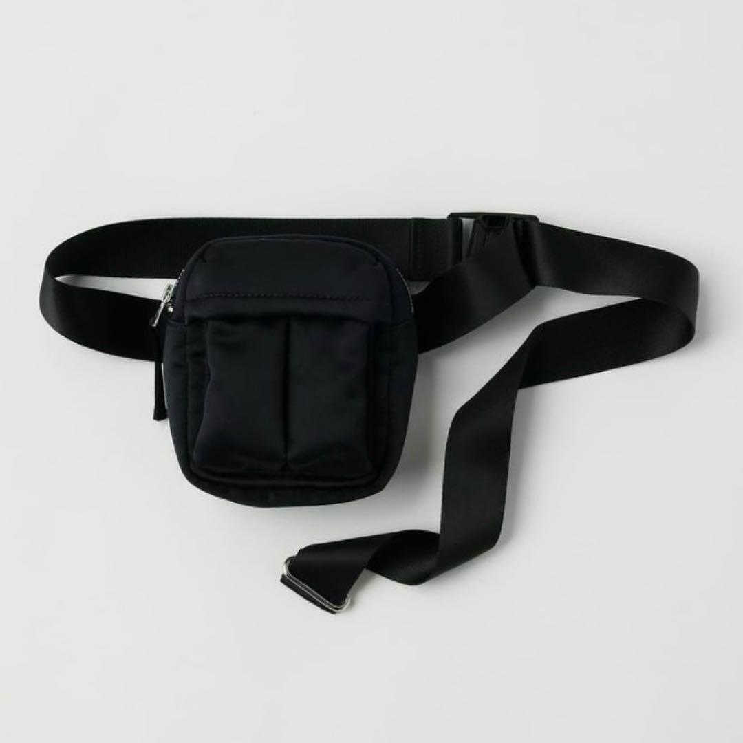 最終値下げ　ENFOLD サテンウェストポーチ　ネイビー