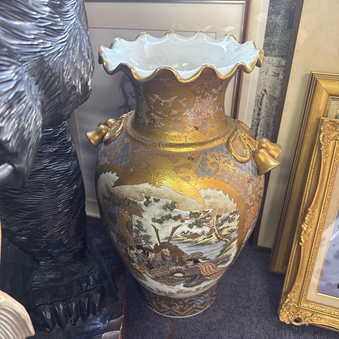 薩摩焼 大花瓶 金彩 骨董品 壷