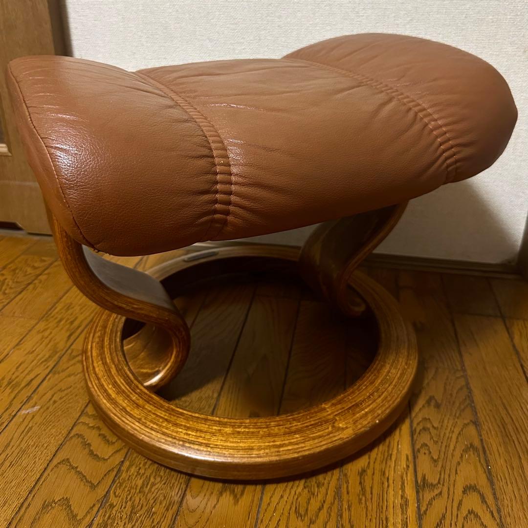 引越し短期出品/エコーネス EKORNES /オットマンスツール 本革 北欧