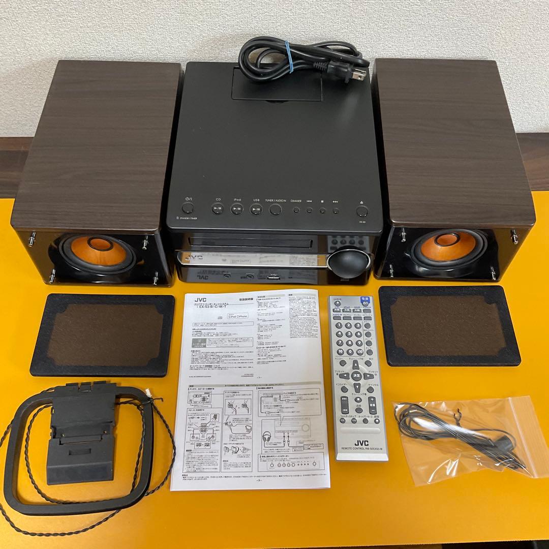 美品　JVC ケンウッドEX-S3-B コンパクトコンポ ブラック ウッド調