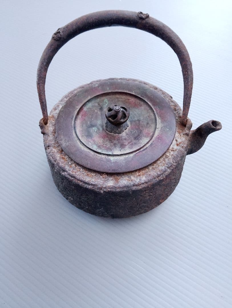 龍文堂造　鉄瓶　茶道具　煎茶道具　時代物　アンティーク(あ14)