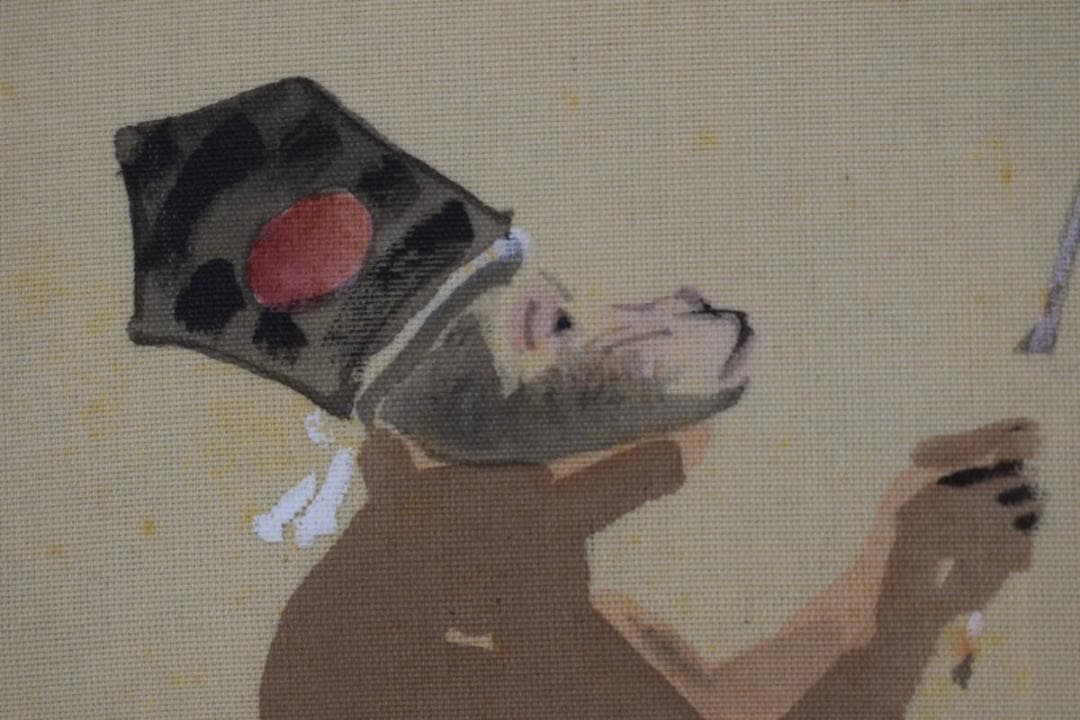 【真作】森安石象/靭猿/萬歳図/狂言/掛軸☆宝船☆Z-385