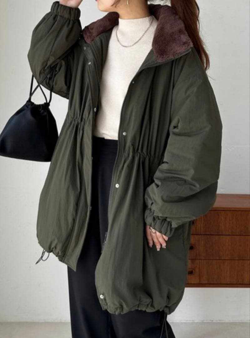 新品＊discoat ディスコート 中綿ミリタリーコート カーキ＊