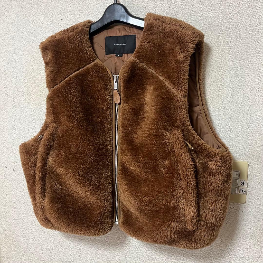 美品】entire studios フリースボアベスト ／Mメンズ