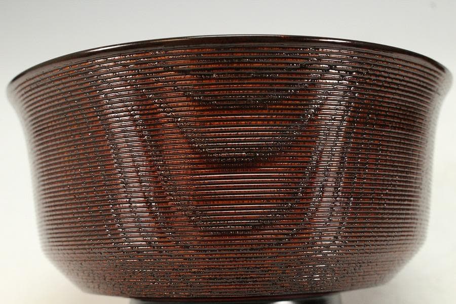 石州好 独楽塗 蕎麦椀 九客 受皿 九客 平安象彦製 共箱(K-A750)