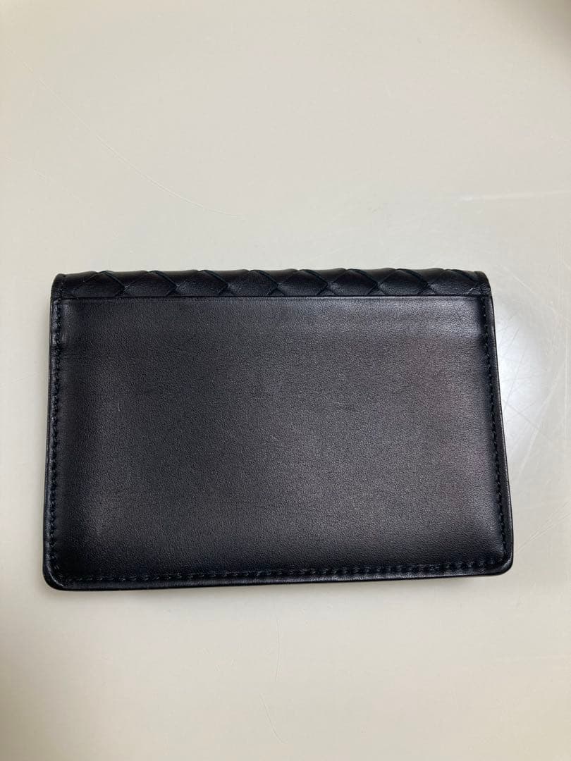 【美品】BOTTEGA VENETA ブラックレザー名刺入れ