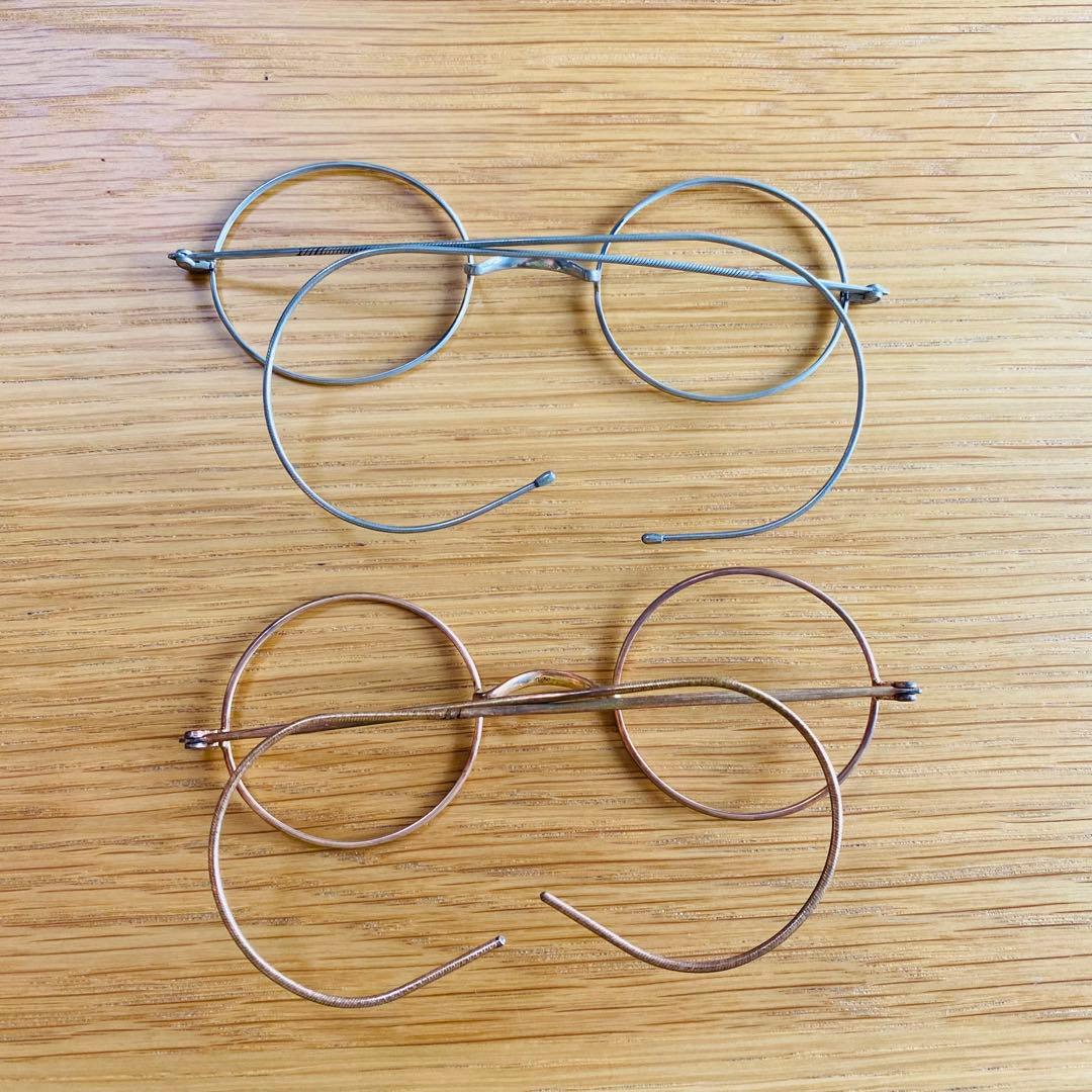 アンティーク 当時物 未使用品 一山 丸眼鏡 ２本 昭和 レトロ ヴィンテージ