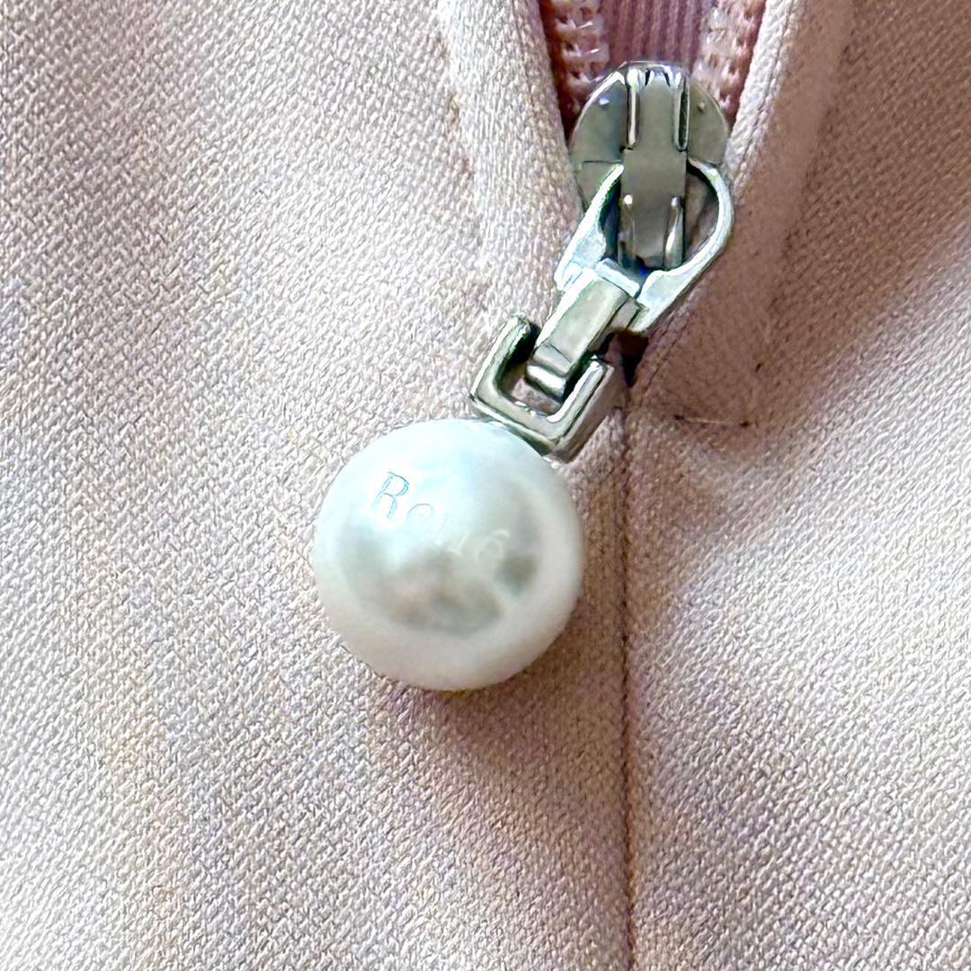 近年モデル Rene ルネ リリィベル 半袖ワンピース フロントジップ パール