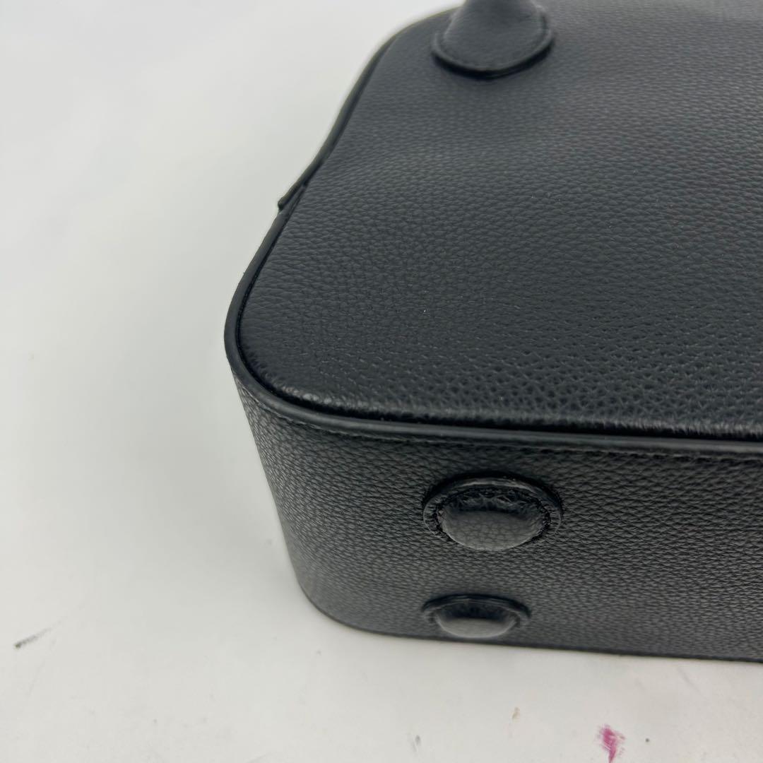 【未使用級】メゾンカナウ　ラウンドボストン　ハンドバッグ　シボ革　レザー　黒
