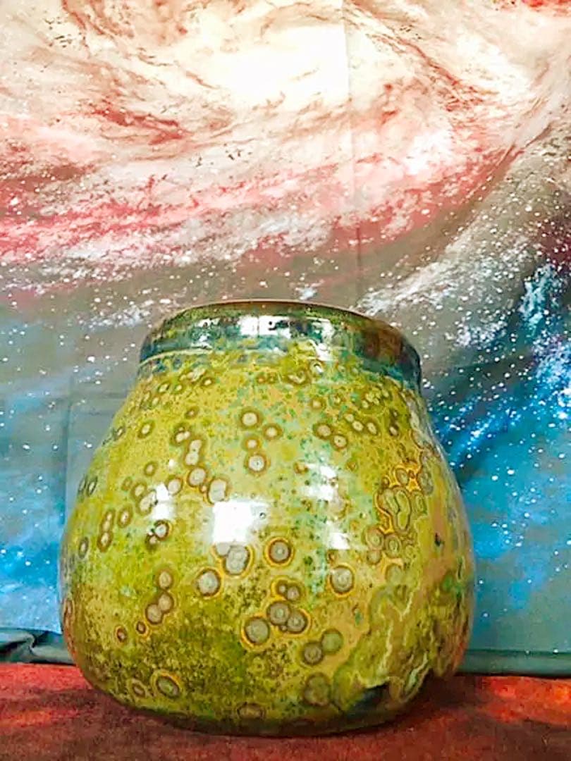 『斑紋点天目壺』『斑紋点天目壺』石垣島港骨董店【宗陵】八重山☆詳細不明？☆骨董店