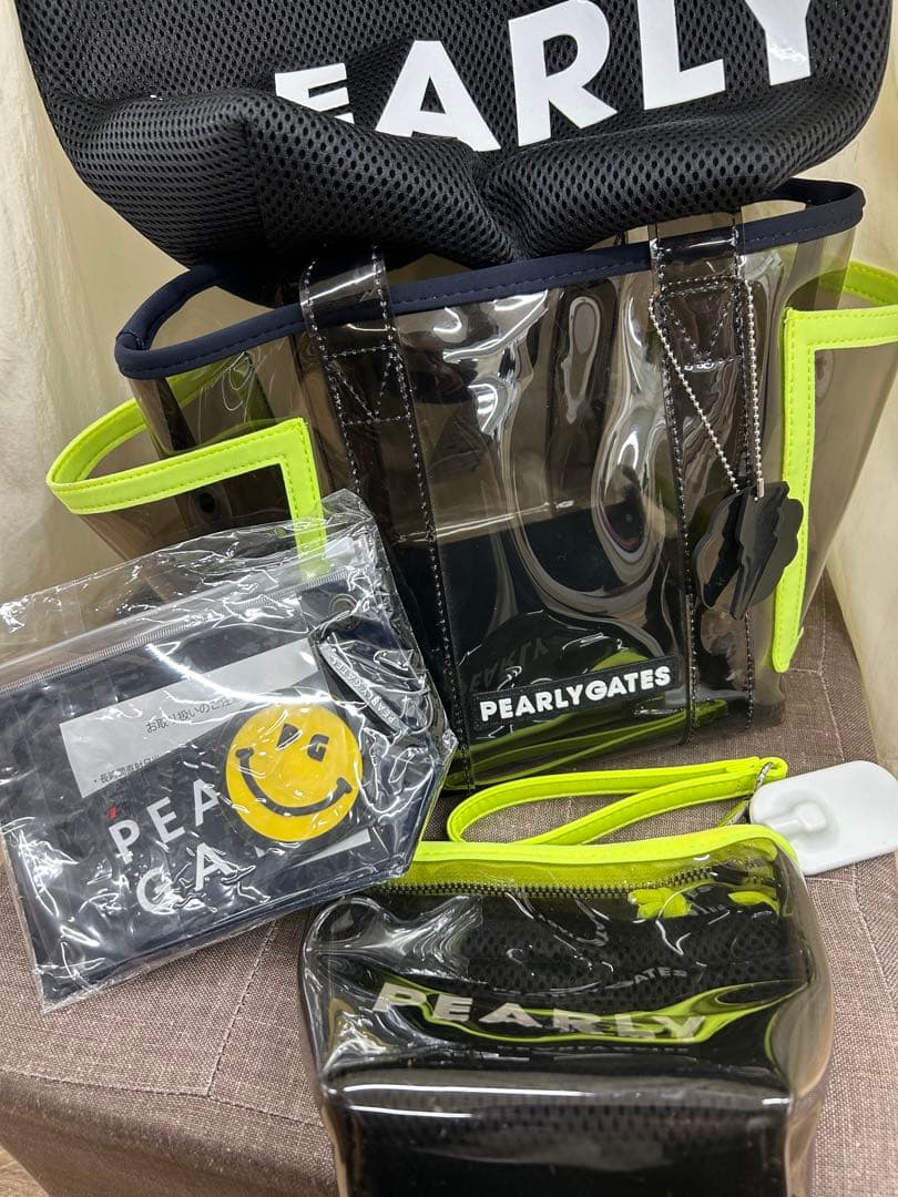 PEARLY GATES ゴルフカートバッグ スケルトンクリア・ネオンイエロー