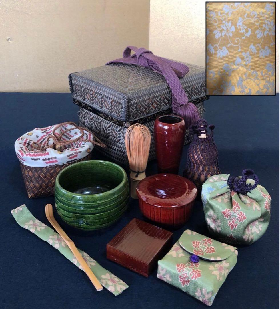 《R》茶道具 蒔絵付 御所籠 在銘 お茶道具付 仕覆付　260120き5