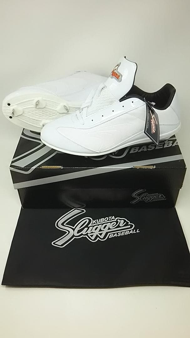久保田スラッガー 野球スパイク 25.0cm D-007W 白スパイク ホワイト