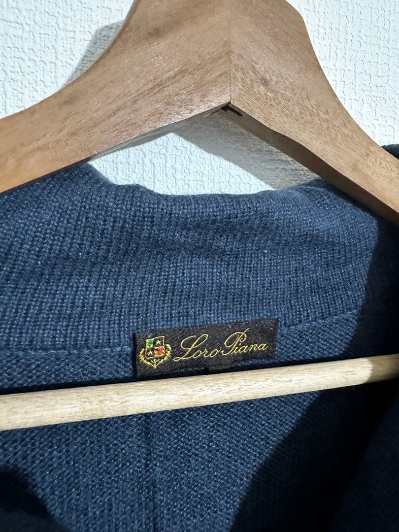 ロロピアーナ　LoroPiana カシミヤニット　襟付き　ネイビー　サイズ52