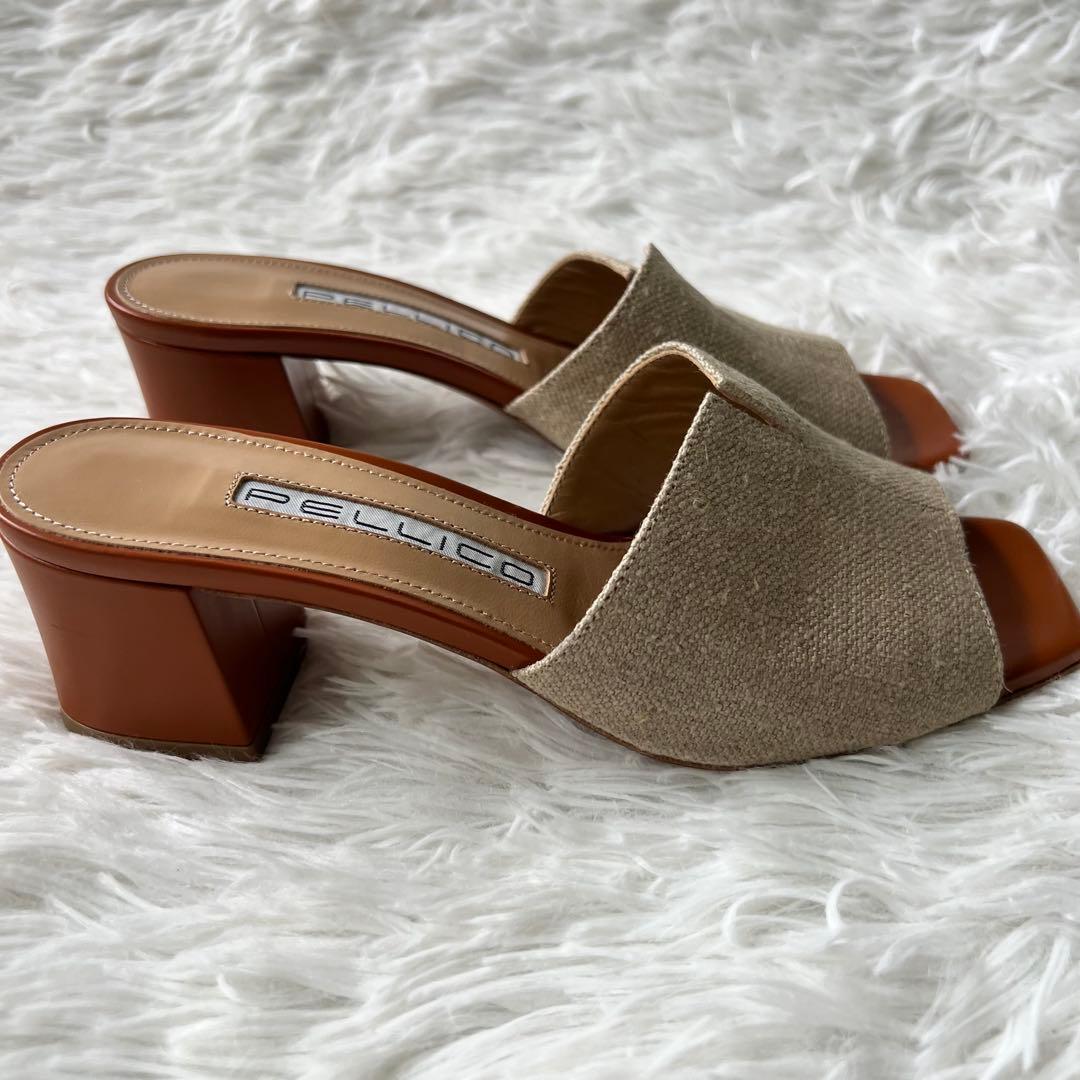 ✨大政絢さん着用✨ 美品 PELLICO リネン ミュール イタリア製 雑誌掲載