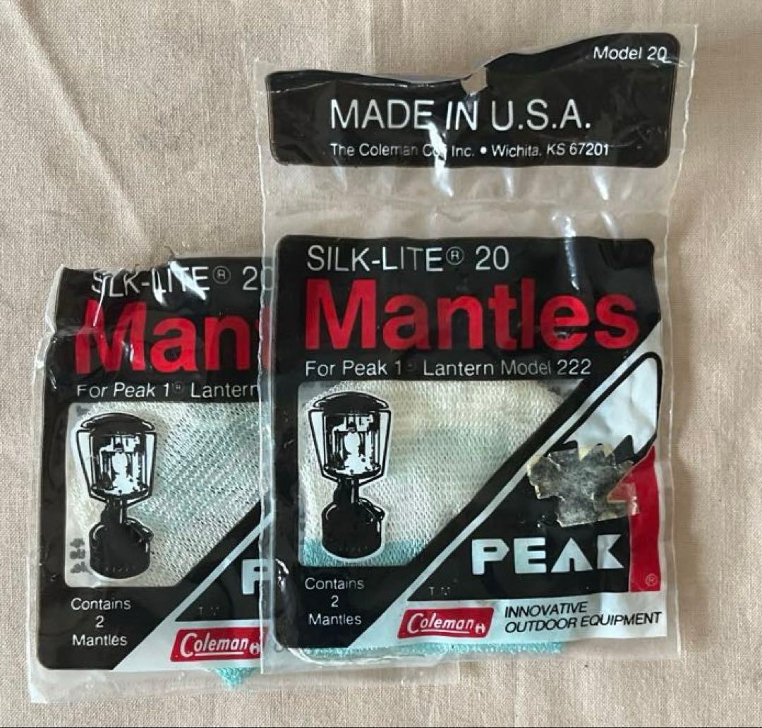 コールマン ピークワン 222B 90年製 ランタン 取説 収納袋 グローブ保護